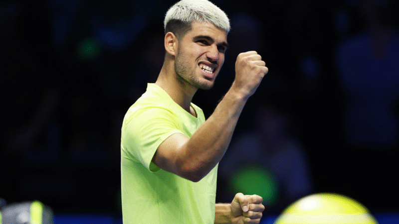 Carlos Alcaraz hits 50th top 10 win and edges closer to ATP Finals semis